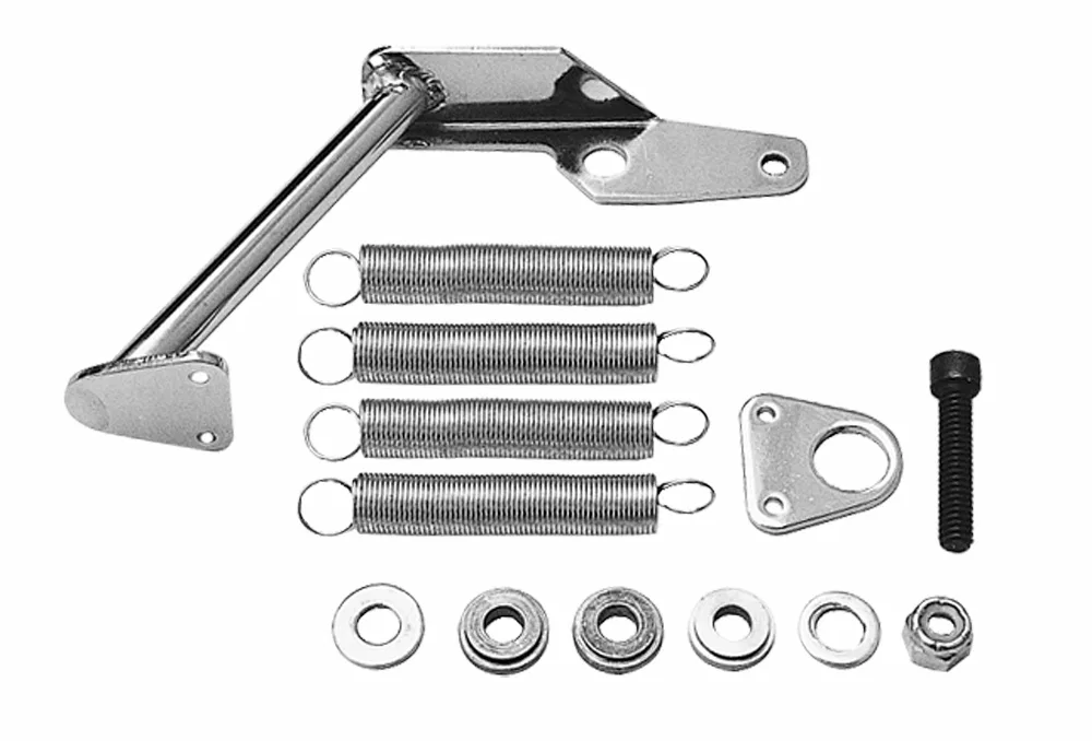 2083 – TRANSDAPT Carburetor Throttle Return Spring Bracket, For Use With Holley Carburetors Chrome Steel With Bracket...